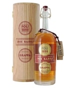 Flaske grappa fra Poli Due Barili i trækasse